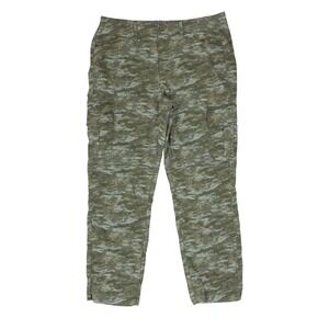 LL Bean Camo Cargo Pants Womens Size 12MT Tall (34x28) Favorite Fit Stretch